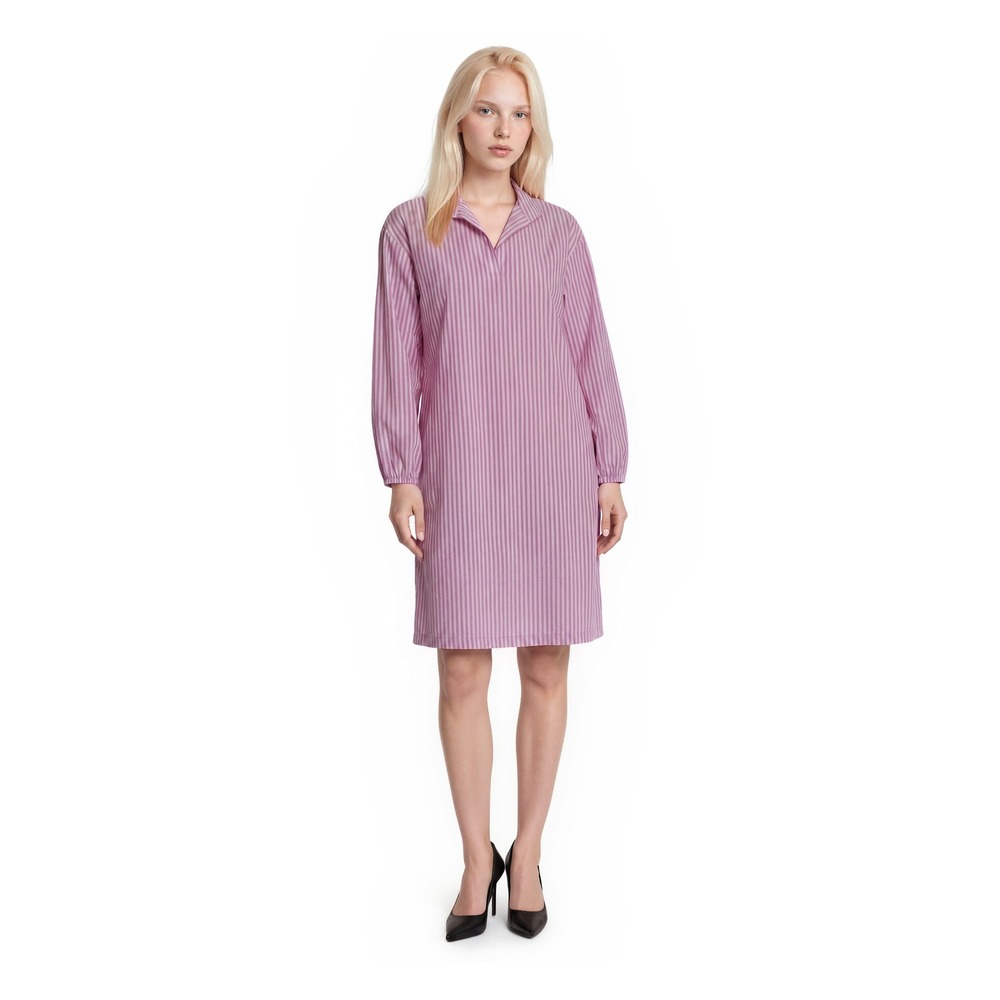 Jude Connally Shirt Dress Women's Size XS Pink White Striped Cotton Long Sleeve